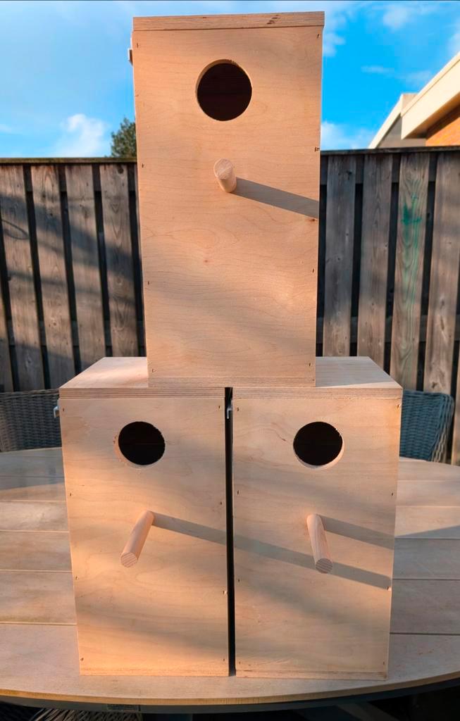 Prachtige broedblokken voor grote parkieten, Dieren en Toebehoren, Vogels | Hokken en Kooien, Broedkooi of Kweekkooi, Hout, Ophalen