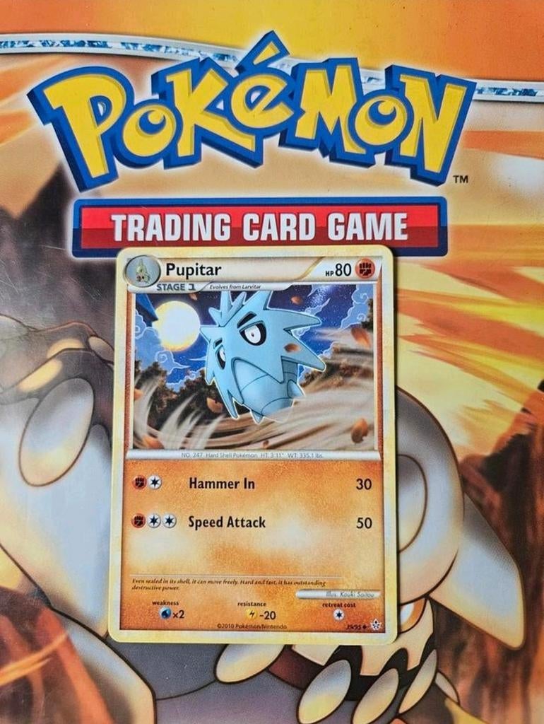 Pupitar 39/95 Heartgold&Soulsilver Unleashed pokemon kaart, Ophalen of Verzenden, Gebruikt, Losse kaart