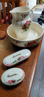 Mooie ouderwetse lampetkan,schaal, zeep en tandenborstel set, Antiek en Kunst, Ophalen of Verzenden