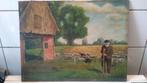 herder met schapen, H.J.B. Jolly rond 1950, Antiek en Kunst, Kunst | Schilderijen | Abstract, Ophalen of Verzenden
