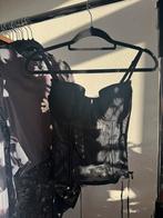 Vintage Y2K zwart kanten bustier korset top, Vintage, Ophalen of Verzenden, Zo goed als nieuw, Vintage