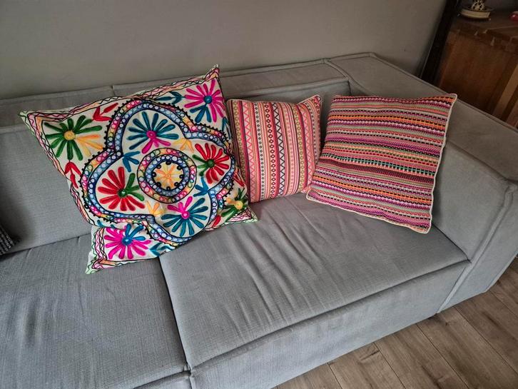 Ibiza Boho Sierkussens - Set van 3, Huis en Inrichting, Woonaccessoires | Kussens, Zo goed als nieuw, Overige kleuren, Vierkant