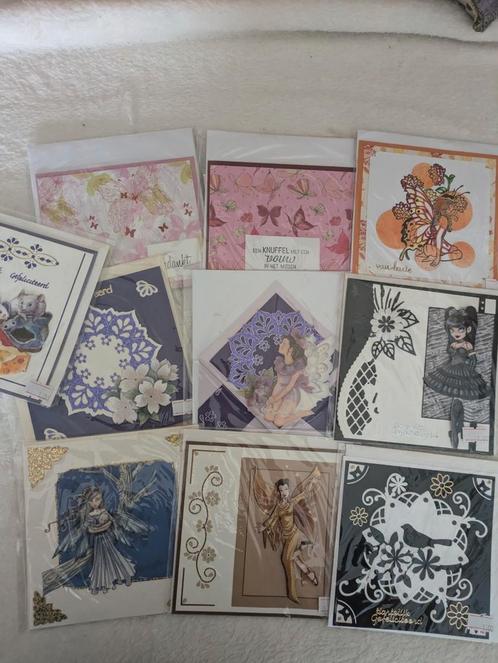 10 Handgemaakte Kaarten Set 3 - Elfjes, Bloemen, Vlinders, Hobby en Vrije tijd, Kaarten | Zelfgemaakt, Nieuw, Fantasie, Ophalen of Verzenden