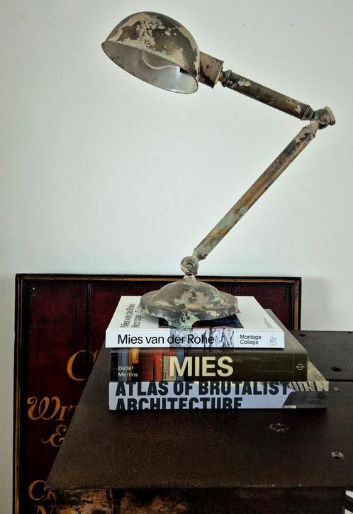 Antieke Werklamp Tafellamp, Huis en Inrichting, Lampen | Tafellampen, Gebruikt, Minder dan 50 cm, Metaal, Ophalen