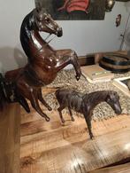 2 leren paarden beelden, Ophalen of Verzenden