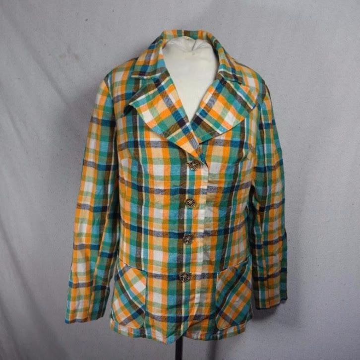 Vrolijke geruite dames tussen jas.Mt S jaren 70 stijl, Kleding | Dames, Jassen | Winter, Zo goed als nieuw, Maat 36 (S), Ophalen of Verzenden