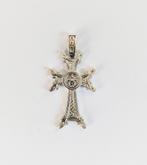 Groot, prachtig dubbelzijdig zilveren kruis, Nieuw, Ophalen of Verzenden, Kruis of Symbool, Zilver