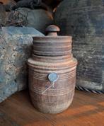 Oud houten Hoffz kruikje met deksel 19 cm., Ophalen of Verzenden, Nieuw, Rond, Hout
