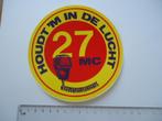 sticker oud 27MC Bakkie groot retro zender 27 mc, Verzamelen, Stickers, Verzenden, Zo goed als nieuw, Bedrijf of Vereniging