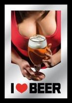 I Love Beer bier borsten reclame spiegel wand decoratie