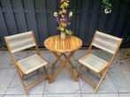 Acacia Bistro set, Tuin en Terras, Tuinsets en Loungesets, Bijzettafel, Zo goed als nieuw, Tuinset, Hout