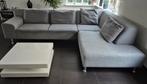 Grote L-vormige hoekbank gemêleerd grijs, Huis en Inrichting, Banken | Bankstellen, Ophalen, 250 tot 300 cm, Gebruikt, Hoekbank