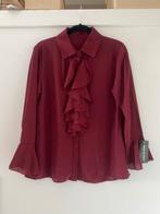 wijn burgundy bordeaux rood ruffle blouse tuniek maat 42, Kleding | Dames, Blouses en Tunieken, Made in Italy, Maat 42/44 (L)