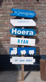 Geboortebord (wegwijzer, Limburgs), Ophalen, Gebruikt, Geboortebord