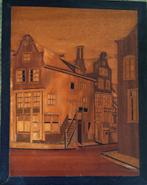 Marqueterie Houtmozaïek houten kunstwerk schilderij, Minder dan 50 cm, Ophalen of Verzenden, Zo goed als nieuw, Schilderij