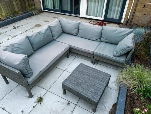 Loungeset hoekbank en tafel, Tuin en Terras, Tuinsets en Loungesets, Zo goed als nieuw, Ophalen