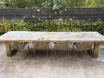 Douglas Houten Buitentafel - 4 Meter Lang met 10 stoelen, Tuin en Terras, Tuintafels, Ophalen of Verzenden, Gebruikt, Rechthoekig