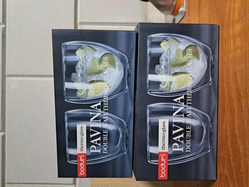 2x set van 2 glazen thermo-glazen van Bodum, Huis en Inrichting, Keuken | Servies, Nieuw, Glas of Glazen, Overige stijlen, Glas