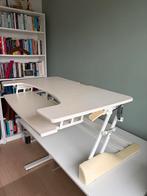 Witte zit sta bureau verhoger - 105x63 cm, Ophalen, In hoogte verstelbaar, Gebruikt, Stabureau