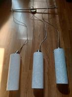 Nette hanglamp met 3 glazen wit melkglaskelken, Ophalen, Zo goed als nieuw, Glas, Modern