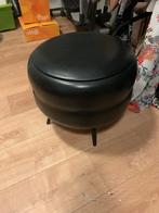 Zwarte poef met opbergruimte, Ophalen, Gebruikt, Rond, Minder dan 50 cm