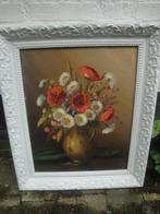 baroque schilderij met olieverf bloemen, Antiek en Kunst, Curiosa en Brocante, Ophalen of Verzenden