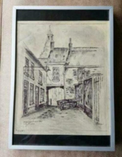 Tekening a. Grevelt den bosch snijdersplein 1959, Antiek en Kunst, Kunst | Tekeningen en Foto's, Ophalen