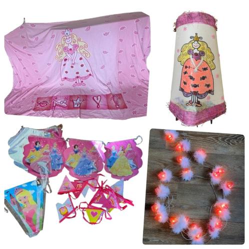 Prinses wandkleed, lamp, hartjesslinger lichtjes, slingers, Kinderen en Baby's, Kinderkamer | Inrichting en Decoratie, Overige typen