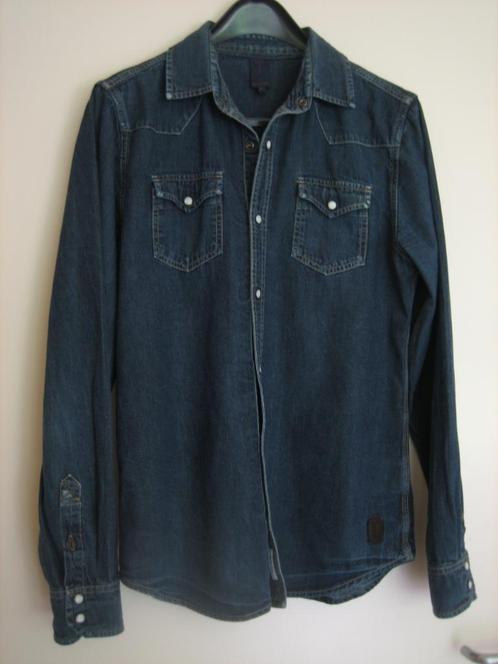 Stoer blauw jeans overhemd REVELATION M snazzeys, Kleding | Heren, Overhemden, Zo goed als nieuw, Halswijdte 39/40 (M), Blauw