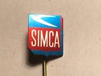 Metalen SIMCA AUTOMERK Speld (Blauw/Rood/Aluminiumkleur)., Verzenden, Zo goed als nieuw, Transport, Speldje of Pin