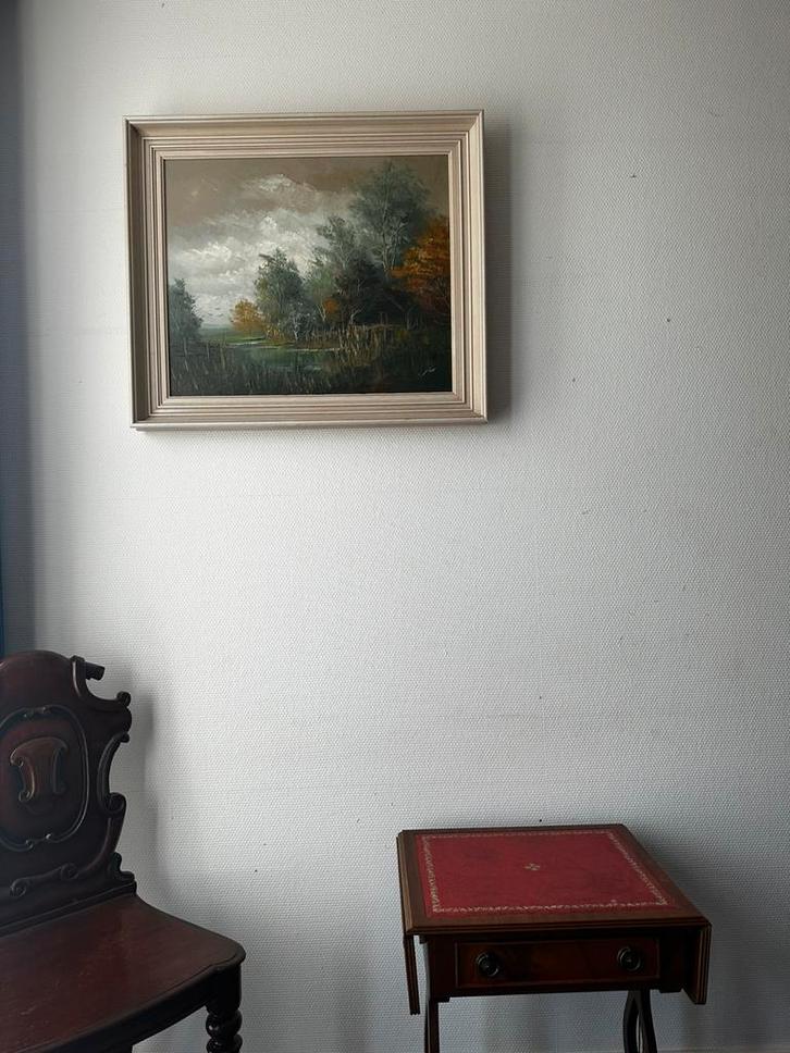 Olieverfschilderij van J. Kok – Hollands landschap, Antiek en Kunst, Kunst | Schilderijen | Abstract, Ophalen of Verzenden