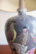 Chinese XXL vaaslamp met vogels. Keramieken vintage lamp, Ophalen, Overige materialen, O, 50 tot 75 cm