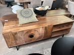 Magazijn Leegverkoop TV meubel Carved mangohout metaal zwart, Nieuw, Ophalen of Verzenden, Info@wkhome.nl, Argonweg 20 Amersfoort