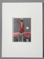 Houtgravure Kees van Dongen inclusief zuurvrij passepartout, Antiek en Kunst, Kunst | Etsen en Gravures, Ophalen of Verzenden