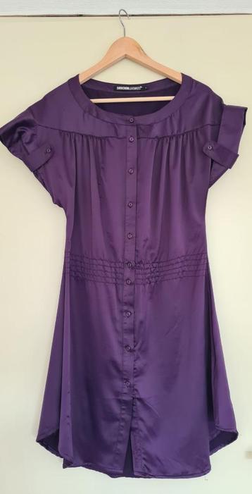 Elegant Purple Button-Down Shirt Dress – Size L beschikbaar voor biedingen