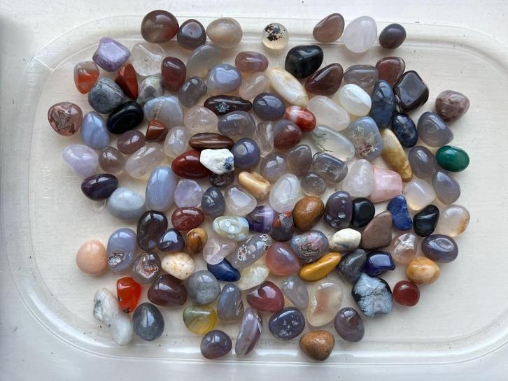 trommelstenen 1 tot 3 gram, Verzamelen, Mineralen en Fossielen, Mineraal, Ophalen of Verzenden