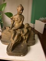 Vintage Art Deco Beeld - Vrouw met Kind - 30x30cm, Antiek en Kunst, Antiek | Keramiek en Aardewerk, Ophalen of Verzenden