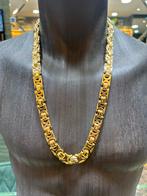 18Kt Goud - 220.5 Gr - Platte Koning - Ketting, Ophalen, Nieuw, Goud, Goud