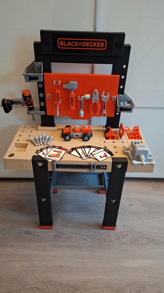 Smoby Black+Decker Werkbank Compleet, Kinderen en Baby's, Speelgoed | Overig, Zo goed als nieuw, Jongen of Meisje, Ophalen of Verzenden
