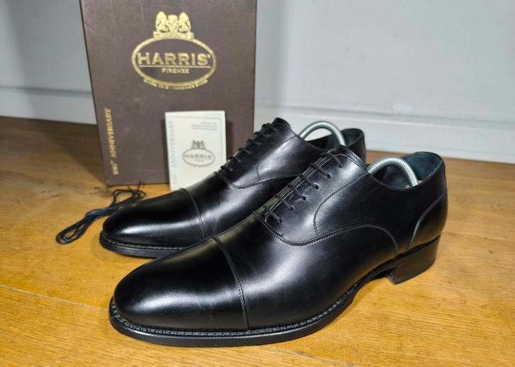 Harris Firenze handgemaakte herenschoenen maat 9 / 43, Kleding | Heren, Schoenen, Zo goed als nieuw, Veterschoenen, Zwart, Ophalen