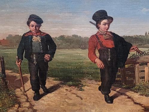 Hendrik Valkenburg 1826-1896, Antiek en Kunst, Kunst | Schilderijen | Klassiek, Ophalen of Verzenden