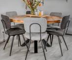 Prachtige ronde mangohouten eettafel 140cm, Ophalen, Rond, Zo goed als nieuw, 100 tot 150 cm