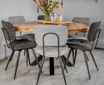 Prachtige ronde mangohouten eettafel 140cm beschikbaar voor biedingen