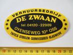 sticker oss verhuurbedrijf DE ZWAAN oyenseweg 10a, Ophalen, Zo goed als nieuw
