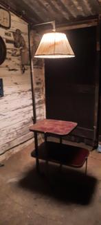 Art deco vloerlamp met tafeltje van messing, Ophalen