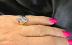 Gouden Vintage ring met tanzaniet en diamant. 2025/610., ., Paars, Ophalen of Verzenden, .