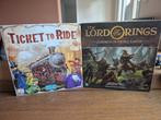Bordspellen (Ticket to ride en The lord of the rings), Hobby en Vrije tijd, Gezelschapsspellen | Bordspellen, Verzenden, Zo goed als nieuw