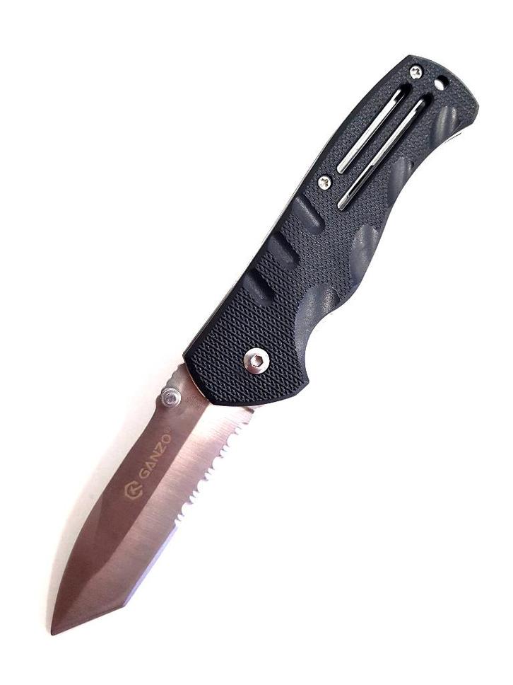 Ganzo G613 Camping Outdoor Zakmes Zwart 18cm, Caravans en Kamperen, Kampeergereedschap, Nieuw, Verzenden