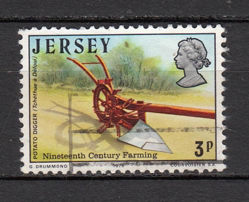 Jersey UK met een Ploeg 1976, Postzegels en Munten, Postzegels | Europa | UK, Gestempeld, Verzenden