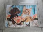 Puzzel hond - poes 1000 stukjes 50 x 70 cm, Hobby en Vrije tijd, Denksport en Puzzels, Ophalen of Verzenden, 500 t/m 1500 stukjes